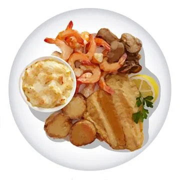 JPEG Seafood Platter Stock Illustration