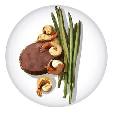 JPEG Surf &amp;amp; Turf Stock Illustration