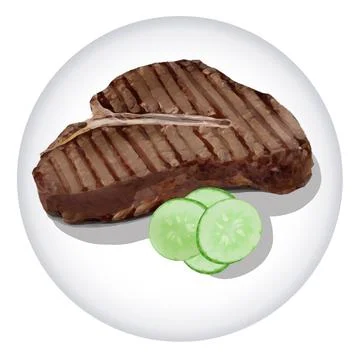 JPEG T-Bone Steak Stock Illustration