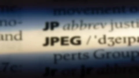 Jpeg word in a dictionary. Stock Footage 99561806