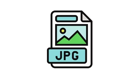 Jpg file format document color icon animation Stock Footage 326100745