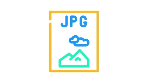 Jpg file format document color icon animation Stock Footage 327271820