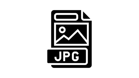 Jpg file format document glyph icon animation Stock Footage 326158670