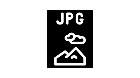 Jpg file format document glyph icon animation Stock Footage 326746668