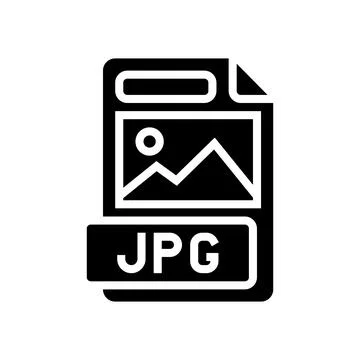Jpg file format document glyph icon vector illustration Illustrazione stock