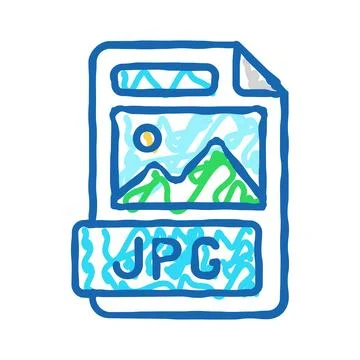 Jpg file format document icon doodle illustration イラスト素材