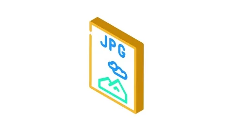Jpg file format document isometric icon animation Stock Footage 327294743