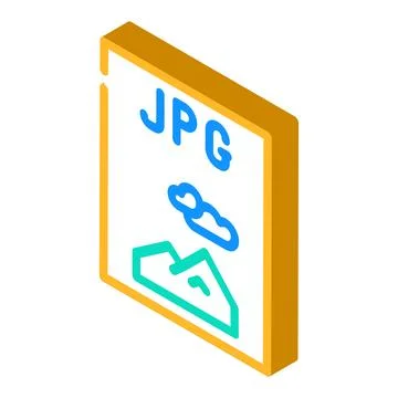 Jpg file format document isometric icon vector illustration 스톡 일러스트