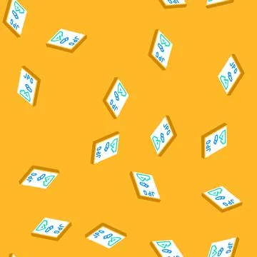 Jpg file format document isometric icon seamless pattern Stock Illustration