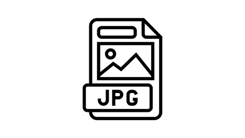 Jpg file format document line icon animation Stock Footage 326137034