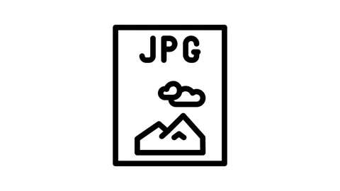 Jpg file format document line icon animation Stock Footage 326766306