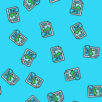 Jpg file format document vector seamless pattern Illustrazione stock