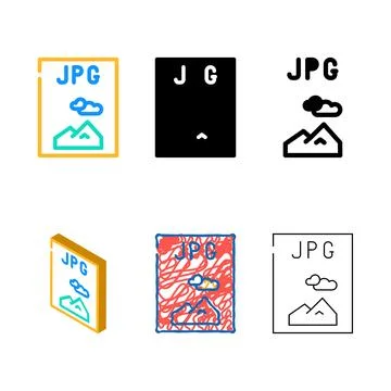 Jpg file format mix document color icon vector Illustrazione stock