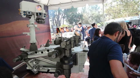 JPL Open House Curiosity Crowd 2 Stock Footage 54639081