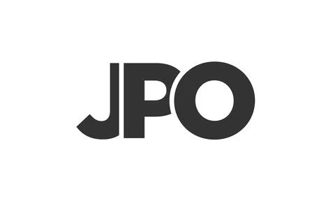 JPO logo design template with strong and modern bold text. Initial based ve.. Stock Illustration