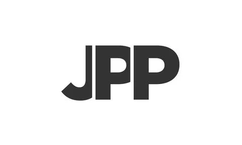 JPP logo design template with strong and modern bold text. Initial based ve.. 스톡 일러스트
