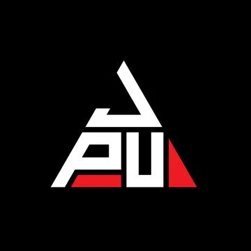 JPU triangle letter logo design with triangle shape. JPU triangle logo desi.. Illustrazione stock