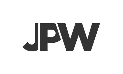 JPW logo design template with strong and modern bold text. Initial based ve.. Stock Illustration