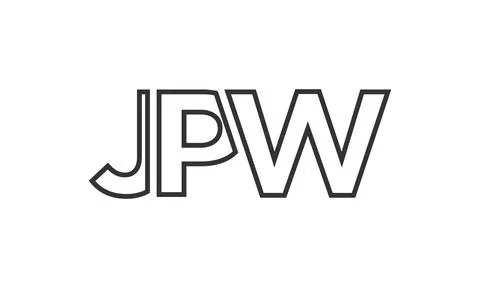 JPW logo design template with strong and modern bold text. Initial based ve.. Stock Illustration