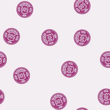 Jpy coin glyph seamless pattern Stock Illustration