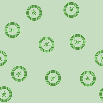 Jpy coin line vector seamless pattern 스톡 일러스트