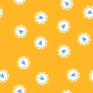 Jpy coin vector seamless pattern Stock Illustration