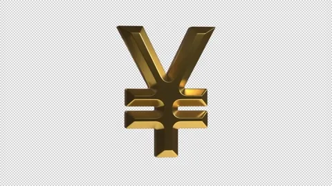 JPY Japanese Yen Rotating Sign Stock Footage 153121453