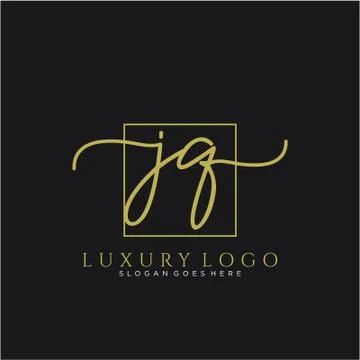 JQ Initial handwriting logo design Stock Illustration