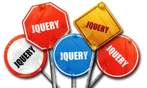 JQuery, 3D rendering, rough street sign collection Stockillustratie