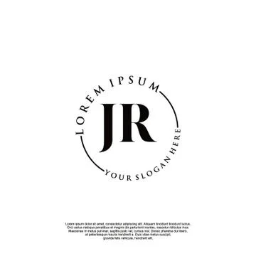 JR Initial handwriting logo design Stock Illustration