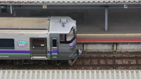 JR train parked at station platform, Hakodate, Japan, 2026.09.10. Stock Footage 345426463