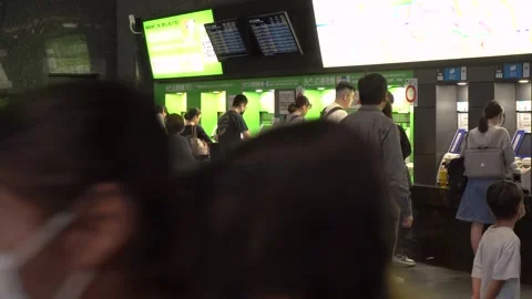 JR Train Ticket and Seat Reservation Machines at Kyoto Station Stock Footage 264985501