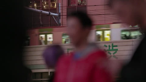 JR Yamonote line passing over Shibuya Crossing (editorial) 動画素材 295208110