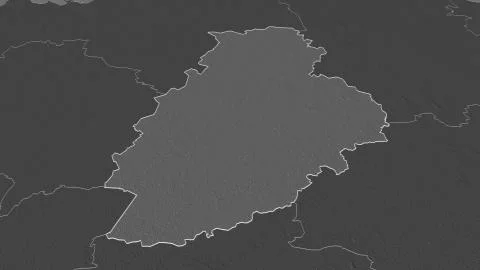 Jrva, Estonia. Bilevel elevation map with surface waters Stock Illustration