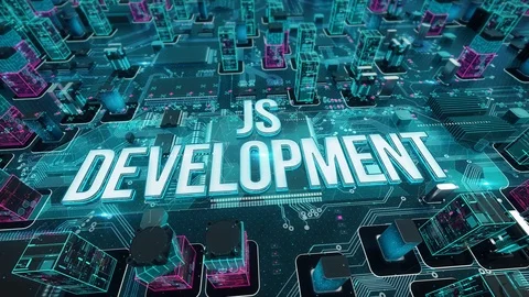 JS development with digital technology concept Video stock 104069062