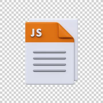 JS file, format, 3D icon. Illustrazione stock