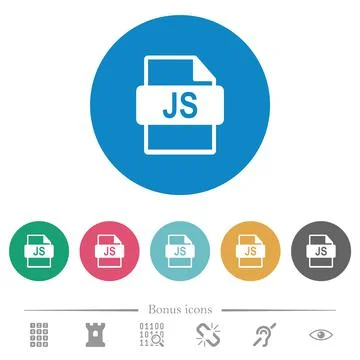 JS file format flat round icons Ilustração Stock