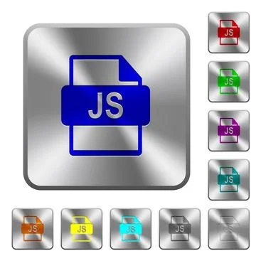 JS file format rounded square steel buttons イラスト素材