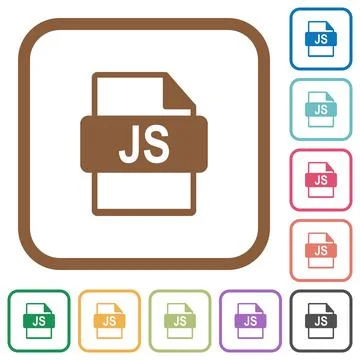 JS file format simple icons Illustrazione stock