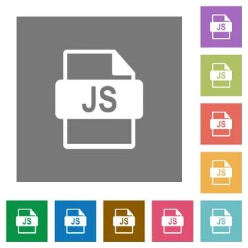 JS file format square flat icons イラスト素材