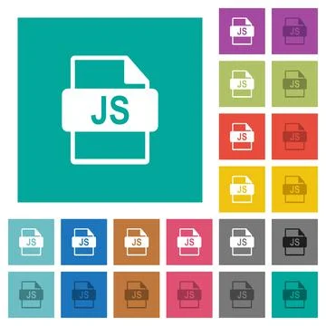 JS file format square flat multi colored icons Stock Illustration