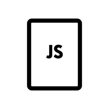JS file icon line isolated on white background. Black flat thin icon on mod.. Illustrazione stock