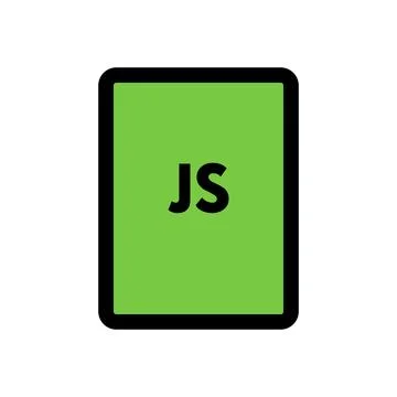 JS file icon line isolated on white background. Black flat thin icon on mod.. Stockillustratie