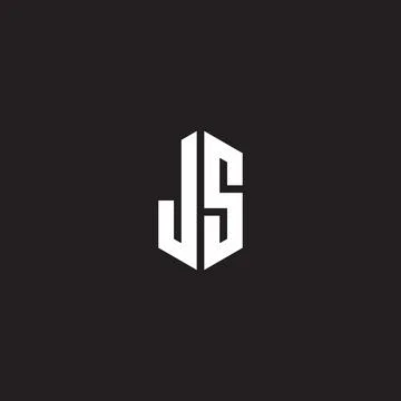 JS Logo monogram with hexagon shape style design template Illustrazione stock
