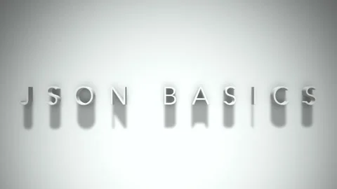 Json basics 3D title animation with shadows on a white background Stock Footage 297020856
