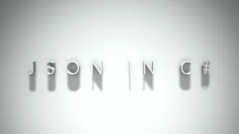 Json in c# 3D title animation with shadows on a white background Stock Footage 297020908
