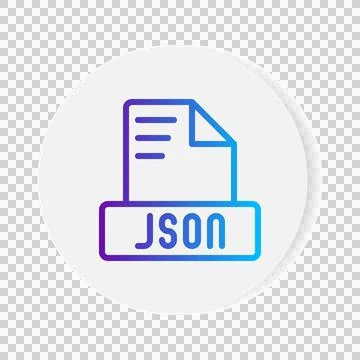 Json document format file icon. with gradient outlines. vector illustration. イラスト素材
