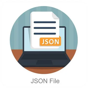 JSON File and data icon concept Stock Illustration