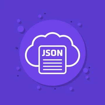 JSON file, document in a cloud vector icon イラスト素材