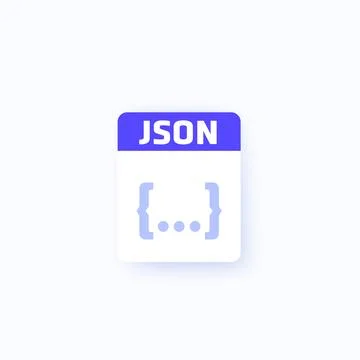 JSON file format icon for apps, vector イラスト素材